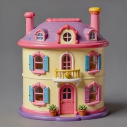 a vintage polly pocket round toy house, hyperrealistic, highly detailed, cinematic, studio lighting, pareidolia, beautiful, cgssociety, artstation, 8 k, oil painting, digital art