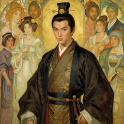full character of a handsome ancient chinese prince, character design, painting by gaston bussiere, katsuya terada, nc wyeth, greg rutkowski, craig mullins, vermeer, frank frazetta, mucha, tom of finland, trending on artstation, jeffery catherine jones