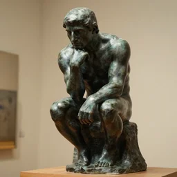 plush toy of the thinker by rodin