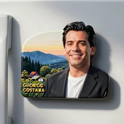 fridge magnet of george costanza, cartoon