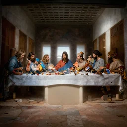 last supper playing on phones