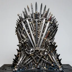 the iron throne made of cocktail swords, photography, highly detailed, high quality, 8 k, soft lighting,