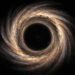 a supermassive black hole with a glorious accretion ring, beautiful, wondrous, religious