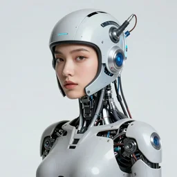 A beautiful woman wearing a cybernetic helmet with many wires plugged into is and in her body by Moebius and Beeple