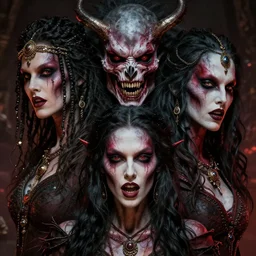unhinged revenge of the fierce but aesthetic Chaldean terror by Jeff Easley and Michelangelo, fantastic reality, detailed and beautiful faces, dramatic lighting, establishing shot, 8k resolution – W 1024