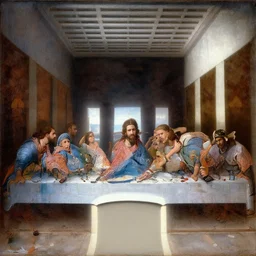 a renaissance oil painting depicting the last supper as an intense PC gaming competition, masterpiece