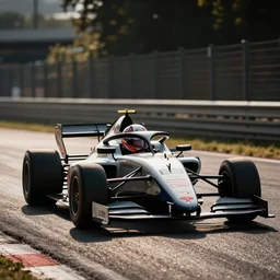 Carlo Calenda driving a race car in pole position