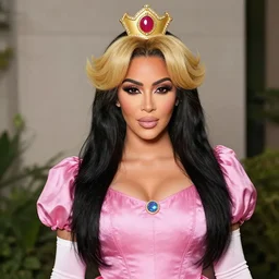 hyper realistic kim kardashian as princess peach.