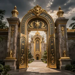 The gate to the eternal kingdom of rubis, fantasy, digital art, HD, detailed.