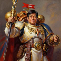 God Emperor BongBong Marcos, Warhammer 4K, painting,
