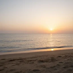 a relaxing view by the beach at sunset, 8 k