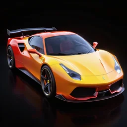 Fallout Ferrari Car Concept Art, vibrant colors, 8k photorealistic, black background, HD, high details, trending on artstation