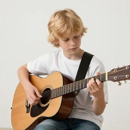 a young Johan Golden playing the guitar