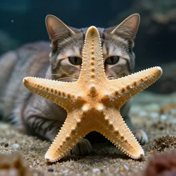 a starfish - cat - hybrid, animal photography