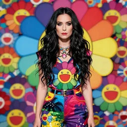 professional portrait photoshoot of bjork bjork in the style of takashi murakami, colorful superflat movement, maximalism, 1 9 9 6
