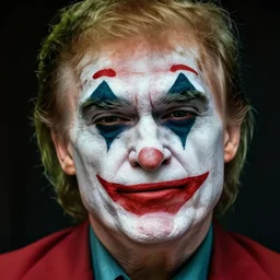 a photo of Donald trump as the new joker, detailed skin