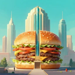 🍔🏘️, Art Deco, Greg rutkowski Trending artstation, surrealist