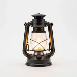 obsidian hurricane lamp, photorealistic, isolated on a pure white background, centered, entire object in frame, sharp focus, soft studio lighting
