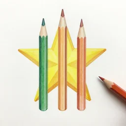 Five Star Realistic Colored pencil drawing