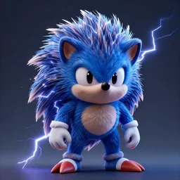 ultra realistic illustration, full body, closeup, ( ( ( a fantasy blue hedgehog made of lightning and thunder with fur and lightning glow ) ) ), symmetrical, intricate, highly detailed, digital painting, concept art, smooth, sharp focus, houdini, fluid simulation, particle, octane render, unreal engine, trending on artstation
