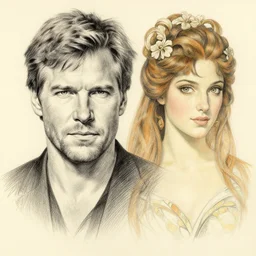 hyperrealist portrait pencil sketch of harrison ford by david malan and alphonse mucha, fantasy art, drawing, dynamic lighting, artstation, poster, volumetric lighting, very detailed faces, 4 k, award winning