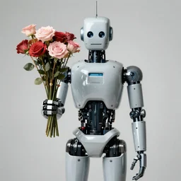 a robot holding flowers by robert mapplethorpe
