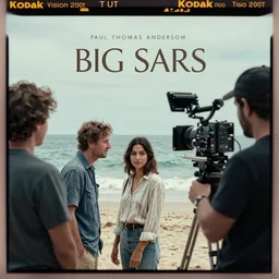 First image from Paul Thomas Anderson's new film Big Sur, starring Sofia Boutella and Rupert Friend. Cinematography by Michael Bauman, shot on Kodak Vision 200T. 8k print.