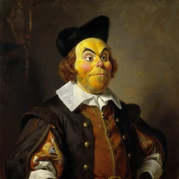 oil painting of 1 7 th century king ronald mcdonald with shifty eyes