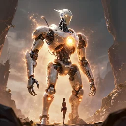 tallneck machine mecanical creature robot of horizon forbidden west horizon zero dawn radiating a glowing aura global illumination ray tracing hdr fanart arstation by ian pesty and alena aenami artworks in 4 k