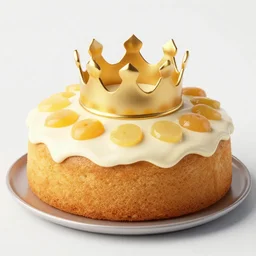 the nuttiest fruitcake fresh from the oven with a gold crown placed on top