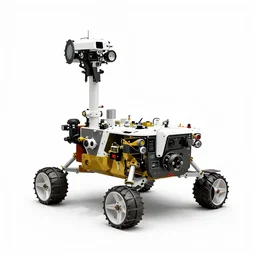 japanese mars rover, commercial catalog photo, isolated on a pure white background, centered, entire object in frame, sharp focus, soft studio lighting