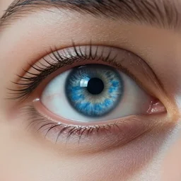 A macro photo of blue eye, high detailed