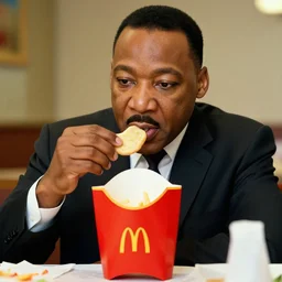 martin luther king eating a mcdonald's happy meal