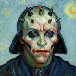darth maul portrait van gogh style hd closeup detailed