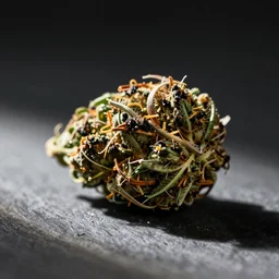 a macro photo of a dank nug of weed