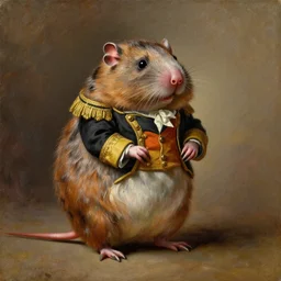 humanoid mole rat dressed in 1 7 0 0 s royal attire, oil painting