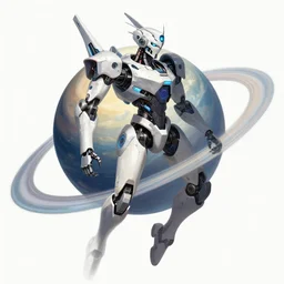 mech cyborg in the shape of ringed planet, illustration concept art anime key visual trending pixiv fanbox by wlop and greg rutkowski and makoto shinkai and studio ghibli and kyoto animation symmetrical facial features