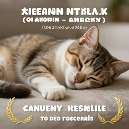 cute cat sleeping, high quality, award winning, digital art