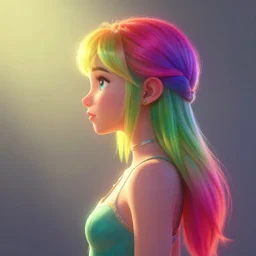 side - profile painted portrait, ellie bamber fairy, backlit, key lighting, smooth, gaudy colors, octane render aesthetic, overlord, dota matte painting concept art, official fanart behance artstation by atey ghailan, by greg rutkowski, greg tocchini, james gilleard, joe fenton, kaethe butcher, lois van baarle, ilya kuvshinov