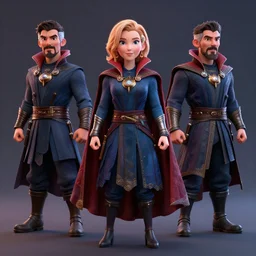 christina hendricks as dr strange characters, 3 d render, blender,