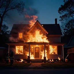house on fire, almost night, ultra hd, ultra sharp, hyper detailed, 8 k, shot on a 3 5 mm film camera, smooth sharp focus, tumblr aesthetic, we heart it aesthetic,