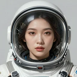 Portrait of very very very very very very beautiful Asian woman, spacesuit, brown eyes, intricate, elegant, highly detailed, digital painting, artstation, concept art, smooth, sharp focus, illustration, art by artgerm and greg rutkowski and alphonse mucha