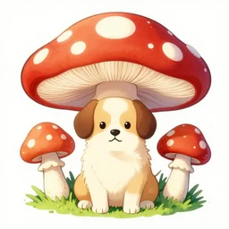 bright colorful mushroom dog artwork symmetrical by naoto hattori