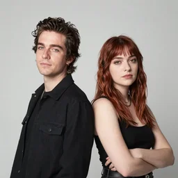 Portrait of Dylan Brady and Laura Les from 100 gecs