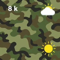 a camouflage pattern, climate, weather report, 8 k,