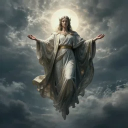 a god floating through the sky, dramatic art style, epic digital art