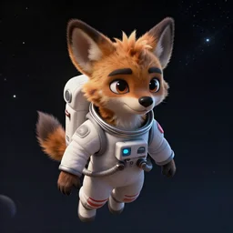 digital detailed portrait of anthromorphic female hyena, in style of zootopia, fursona, furry, furaffinity, 4 k, deviantart, wearing astronaut outfit, in style of disney zootopia, floating in space, space background, in deep space, dark background, hyena fursona, cyberpunk, female, detailed face, style of artgerm,