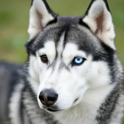 Husky with one brown eye and one blue eye