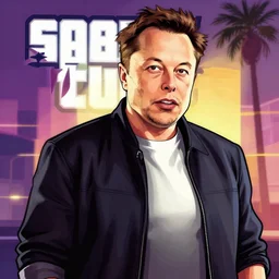 elon musk as gta art