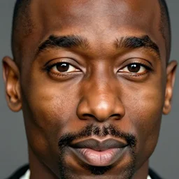 a photoreaslistic photograph detailed full close up of tupac shakur's face